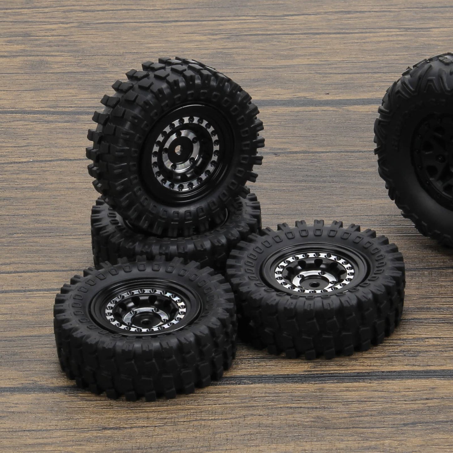 RCAWD Beadlock Wheel Rim Tires for FMS 1/24 FCX24