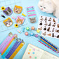 PerKoop 168 Pcs Cat Party Favors Set Cat Pencil Mini Notebook Sticker Stamp Stationery Cat Themed Party Favor for Kitten Animal