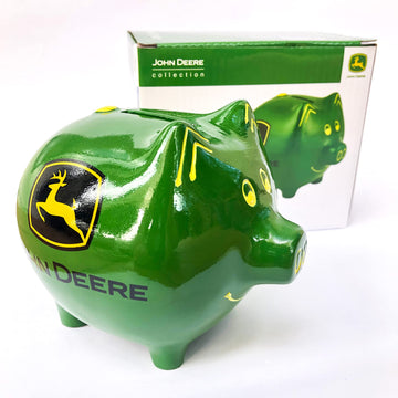 Official Licensed John Deere Green Pig Savings Bank 6921 - Medium Sized, Polyresin Piggy Bank