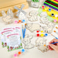 VioraWhite 24 Set Birthday Party Favor Craft Include 24 Pcs DIY Wooden Painting Art Kit 24 Pcs Bubble Wand 24 Gift Card Wood Col
