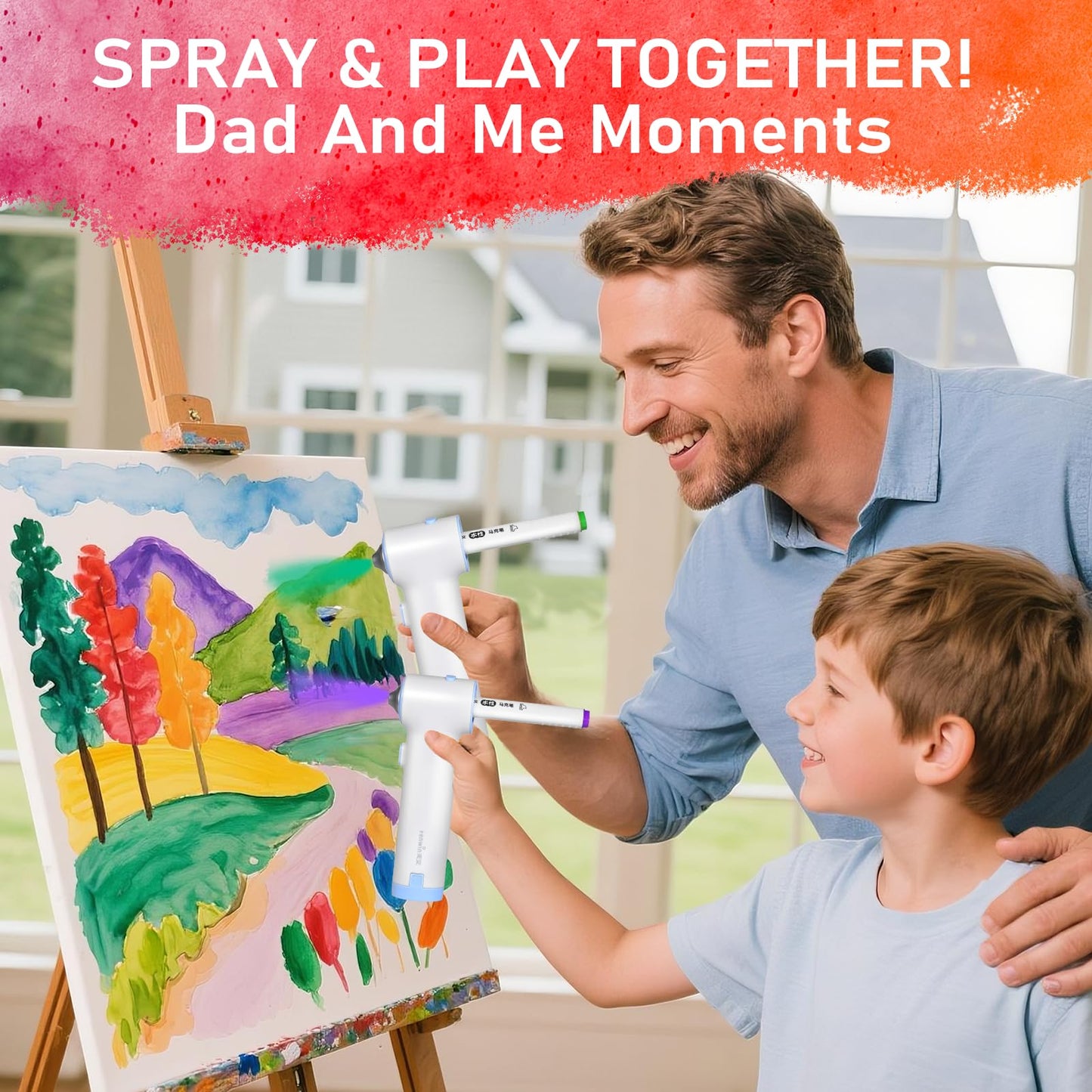 KuroShine Air Brush Marker Set for Kids Ages 6-12 | Safe, Spray Fun | 12 Washable Colors + 6 Reusable Stencils | Manual Air Pump