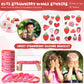 Sayglossy Strawberry Party Favors Set - 251 Pcs Gift Bags, Pencils, Notebooks, Bracelets, Keychains, Stickers - Perfect for Birthdays & Showers