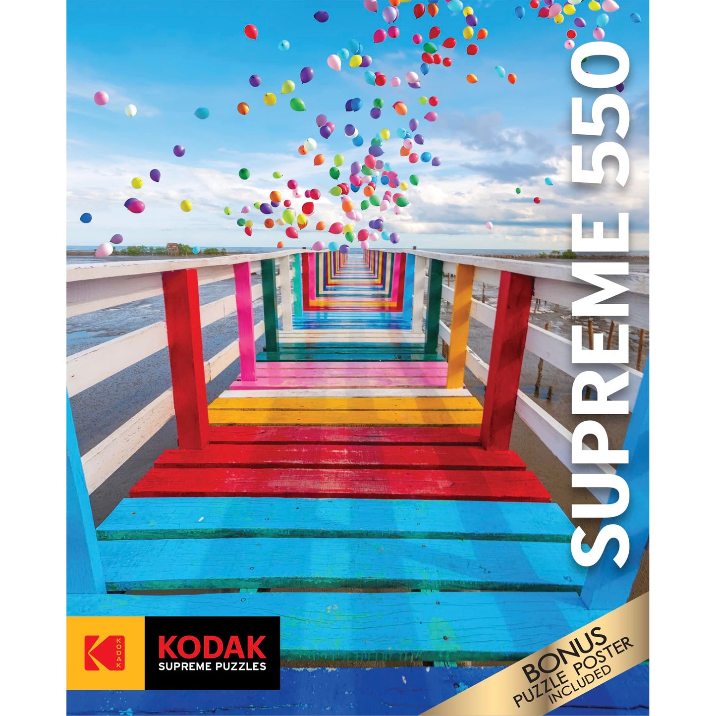 Roseart - Kodak Supreme Premium - Rainbow Bridge With Balloons - 550 Piece Jigsaw Puzzle For Adults
