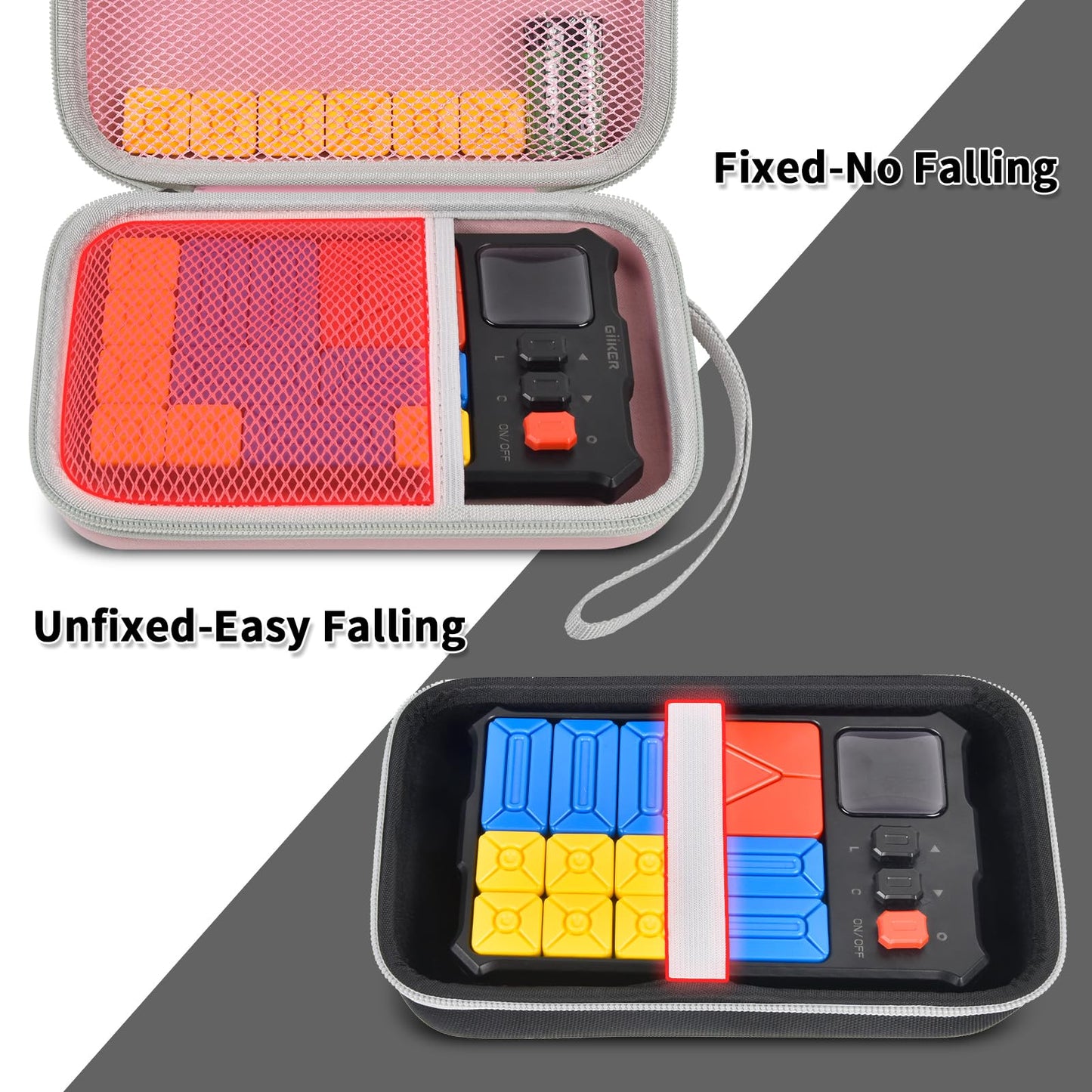 Casmilee Case Compatible With Giiker Super Slide Brain Games, Brain Teaser Puzzles Organizer Storage Bag, Flow Slider Puzzle Game Holder (Pink)