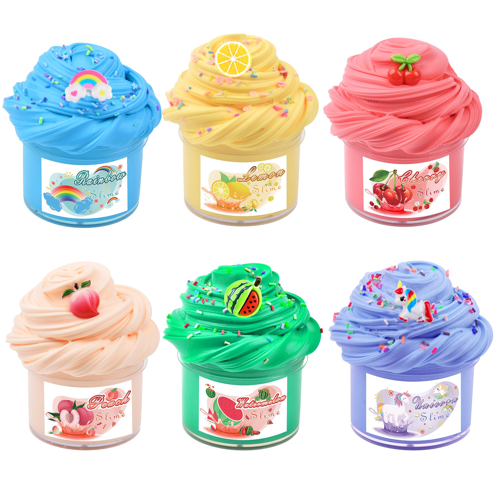 Slime Sizes 6 Pack Butter Slime Kit, Soft, Non-Sticky, Mess-Free And Stretchy, Diy ...