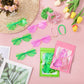 XunYee 96 Pcs Witch Theme Party Favor Supplies Pink and Green Velvet Hair Scrunchies Friendship Bracelets Sunglasses Bags 24 Set