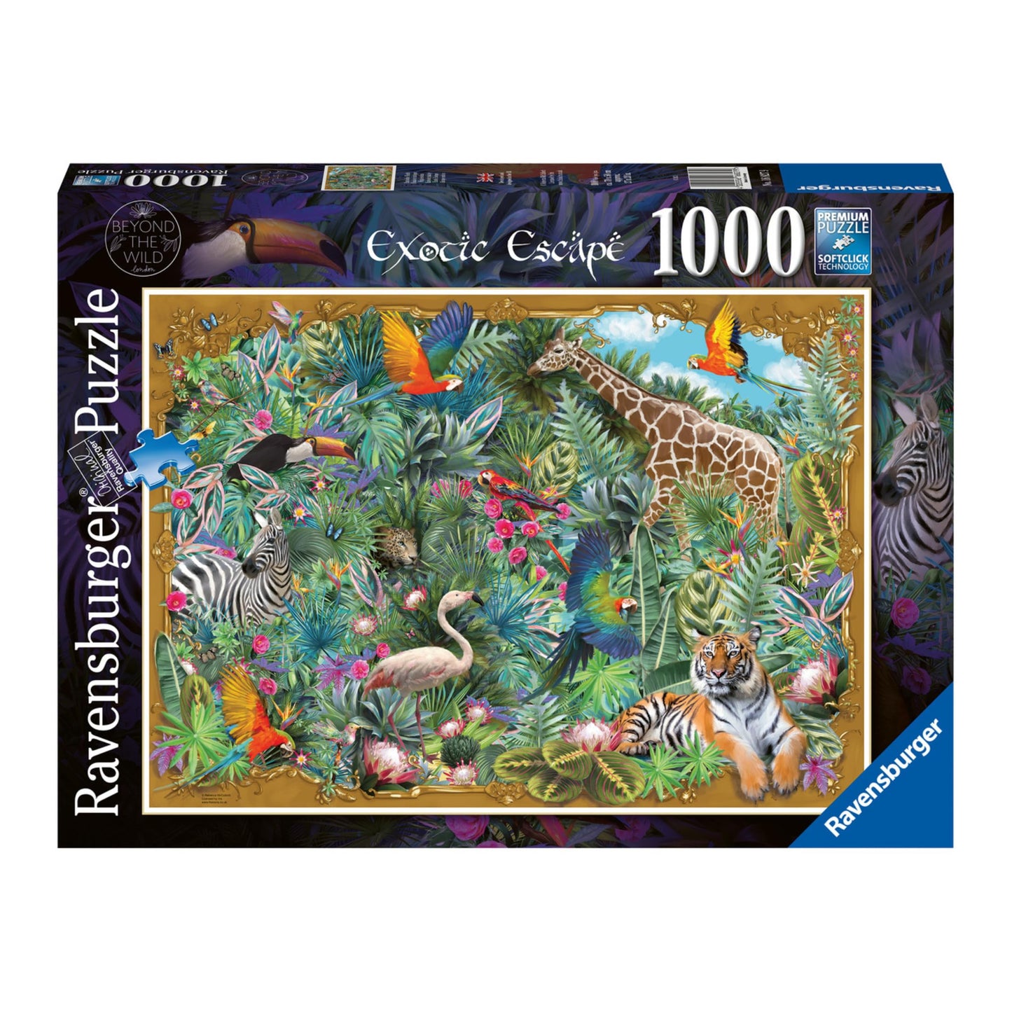 Ravensburger Exotic Escape Jigsaw Puzzle - 1000 Unique Pieces With Softclick Technology | Vibrant Jungle Imagery | Durable, Glar