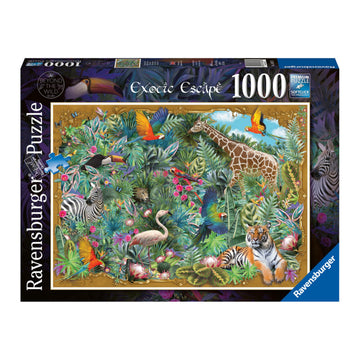 Ravensburger Exotic Escape Jigsaw Puzzle - 1000 Unique Pieces With Softclick Technology | Vibrant Jungle Imagery | Durable, Glar