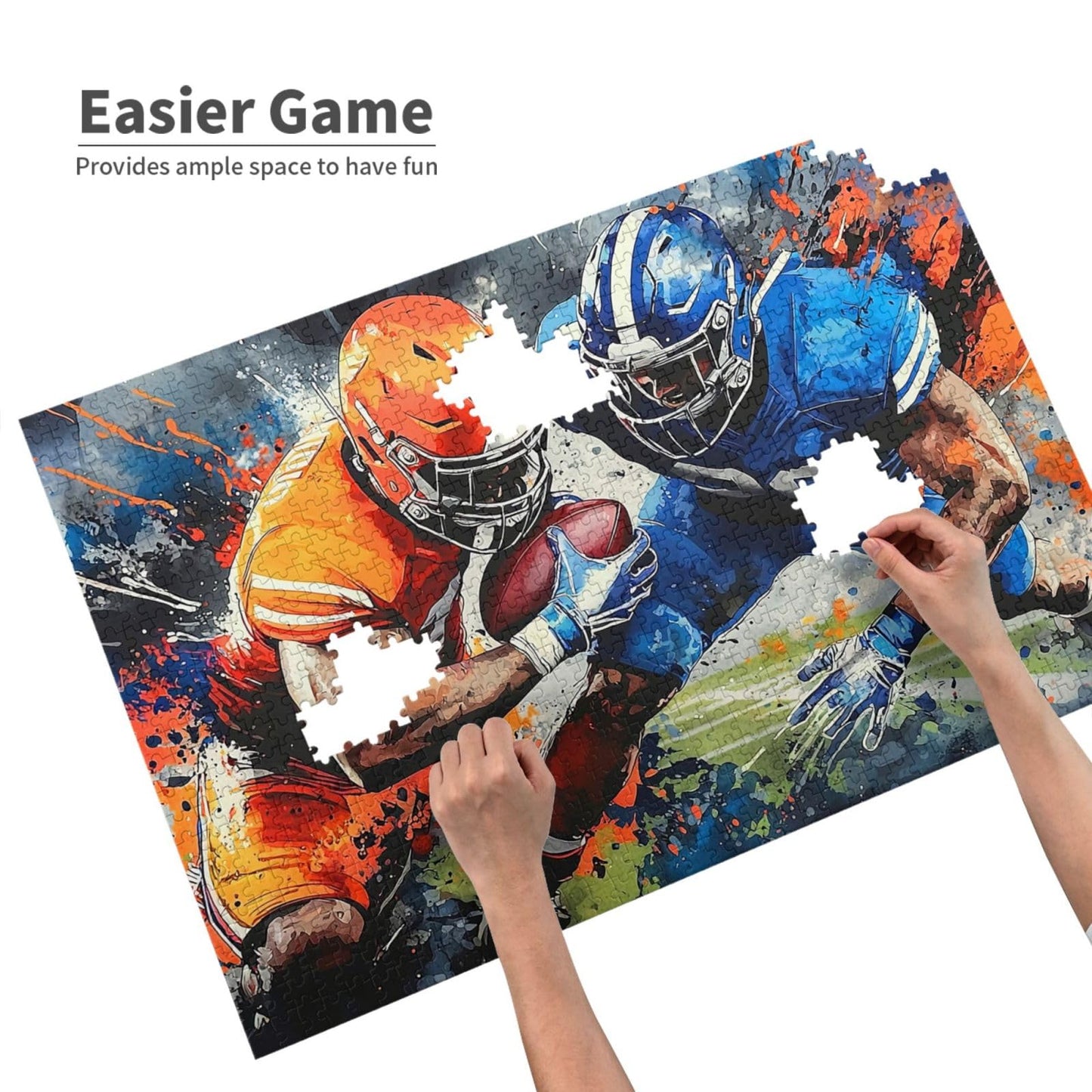 American Football Jigsaw Puzzle For Adults 1000 Pieces Colorful Sports Puzzles Football Player Wooden Puzzle For Living Room Fam