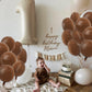 TONIFUL 30Pcs 18 Inch Chocolate Round Shape Foil Balloons Big Brown Circle Helium Mylar Ballons for Thanksgiving Birthday Weddin
