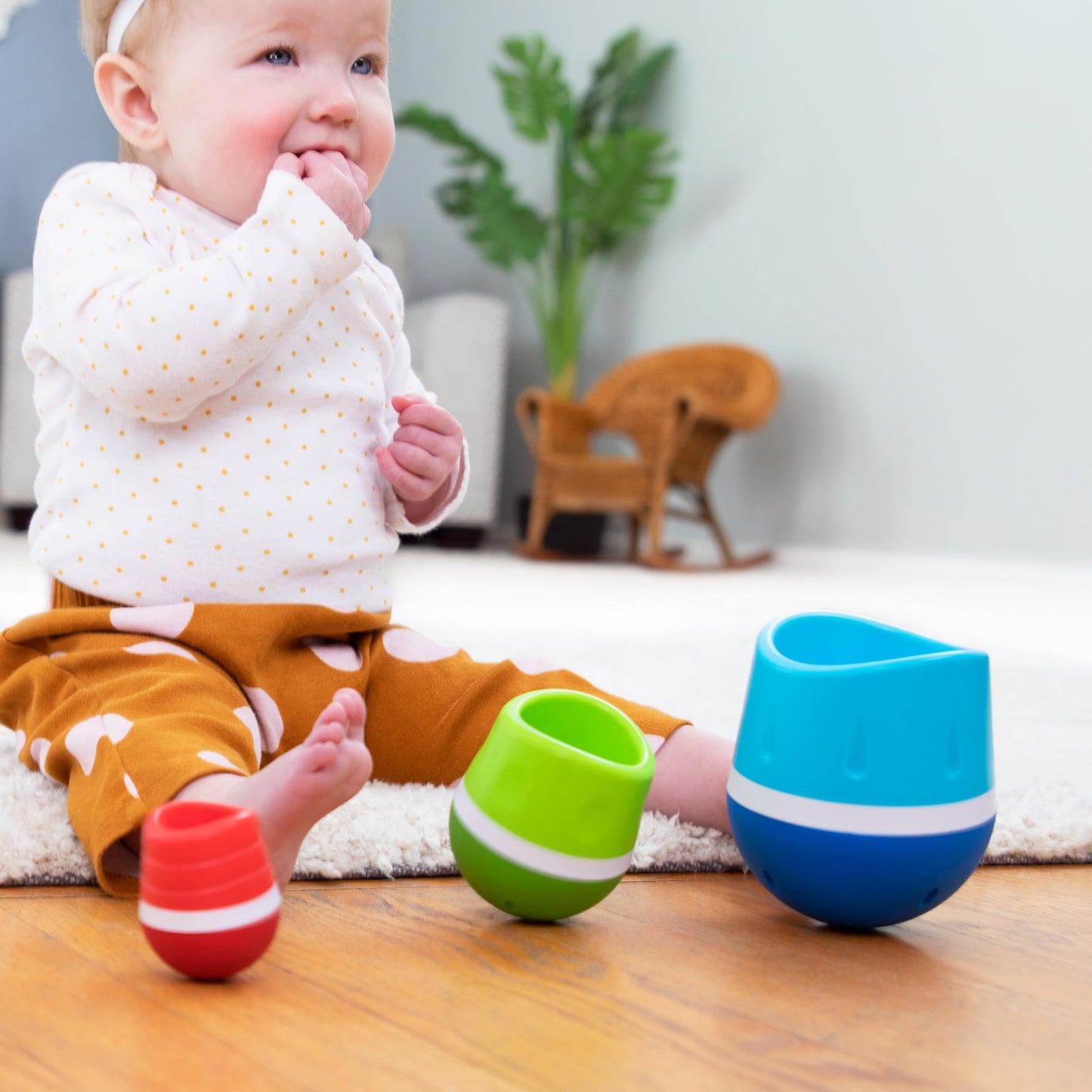Fat Brain Toys Tumbleroos - Wobbling Fine Motor Stacking Toy For Babies & Toddlers