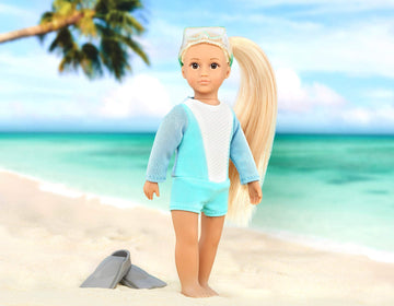 Lori – Mini Doll – 6-Inch Scuba Diver Doll – Wetsuit, Mask & Fins – Doll & Accessories – 3 Years + – Coralie