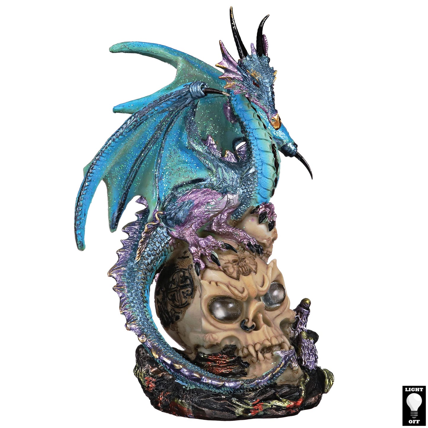 Design Toscano QS91653 Dragon Assassin on Skull Gothic Decor Statue Figurine  7 Inch  Full Color