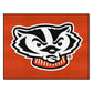 FANMATS NCAA University of Wisconsin Badgers Nylon Face All-Star Rug , 34x45