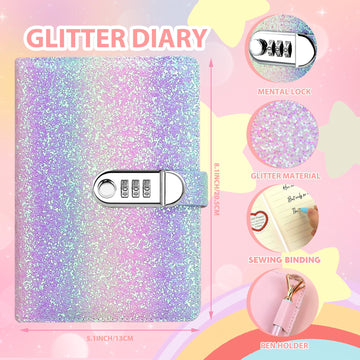 Nldohuto Diy Journal Kit For Girls,Diary For Girls With Lock,Diy Journal Set For Tween & Teen Girls, Stationery Set, Diary Suppl