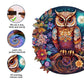 Jigfoxy Wooden Puzzles for mature-themeds  Owl Wood Puzzles mature-themed  Unique Animal Shape Wooden Jigsaw Puzzles  Birthday Gifts for Puzzles Lovers Family Friend (S-8.2 * 8.3in-100pcs)