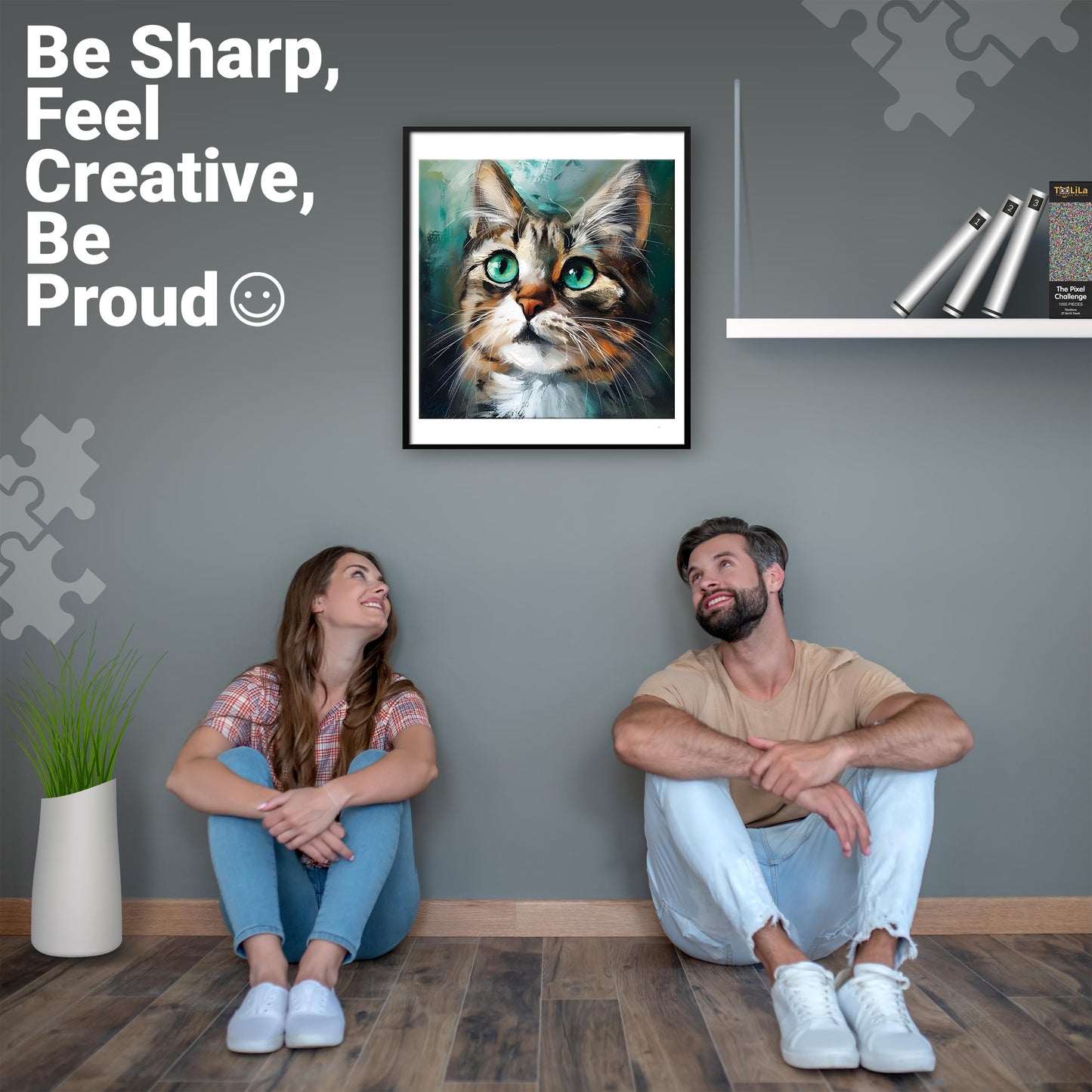 1000 Piece Cat Puzzle For Adults, Oliver'S Emerald Stare, 20X28 Inches, Jigsaw Puzzles 1000 Pieces, High-Resolution 300 Dpi, Inc