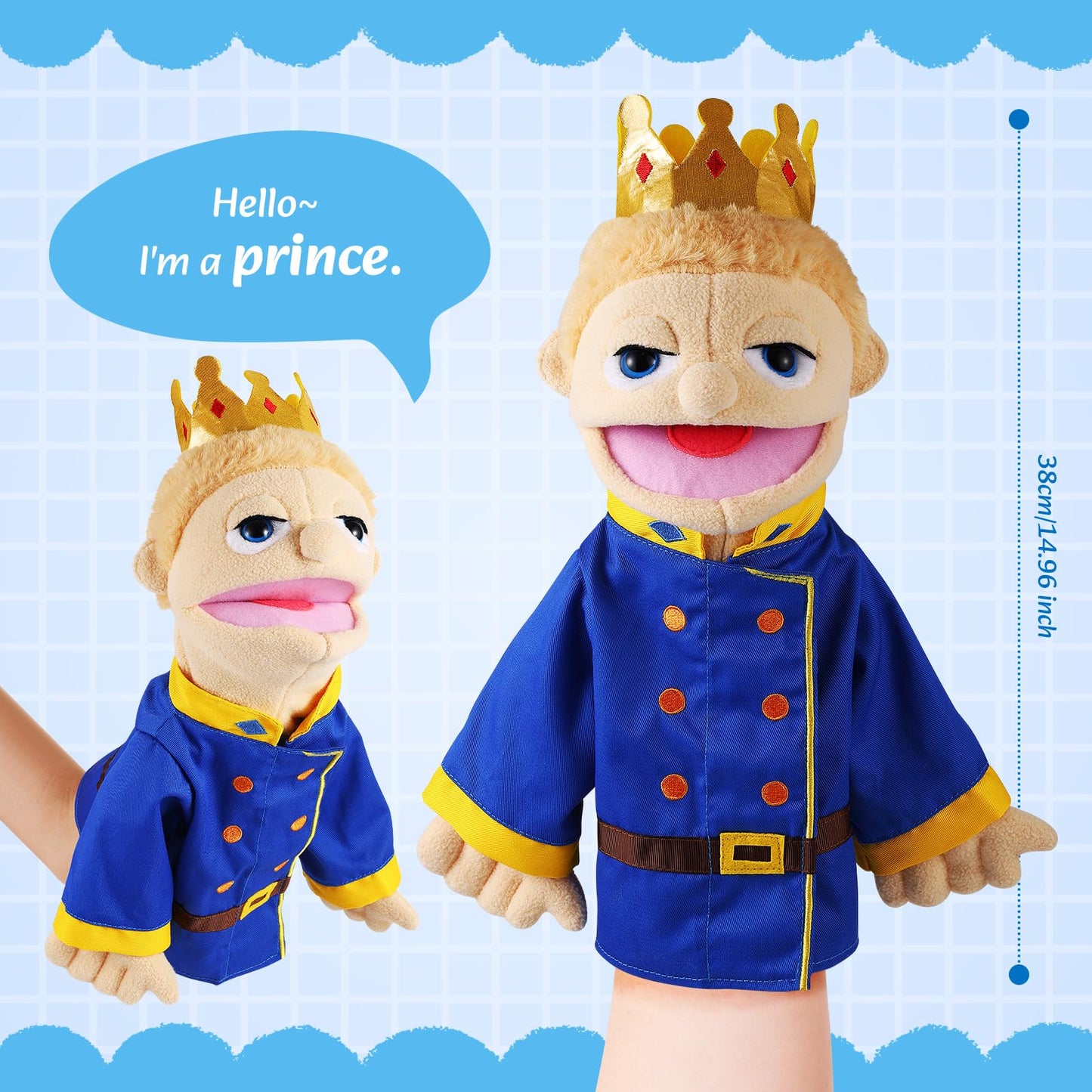 Role Play Hand Puppets Hand Plush Chef Doctor Fireman Pirate Detective Athlete Nurse Worker Prince Hand Puppet Toys Puppets For