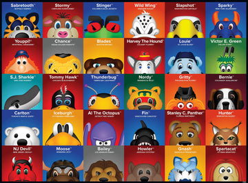 MasterPieces 100 Piece Sports Puzzle for Kids - NHL Mascots 100pc Puzzle - 14x19