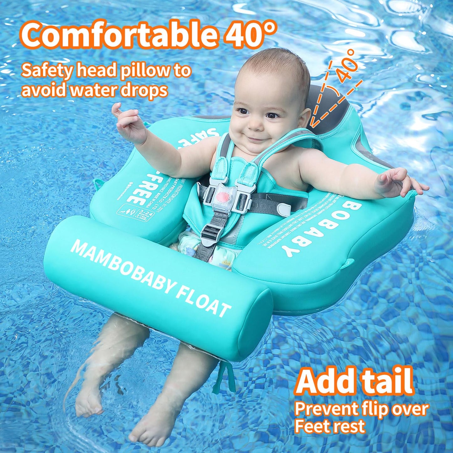 3Months To 48Months 3Rd Swim Mode Standing Stroke Baby Stroller Canopy Mambobaby Non Inflatable Baby Float Swim Trainer Solid Infant Pool Float Swim Ring