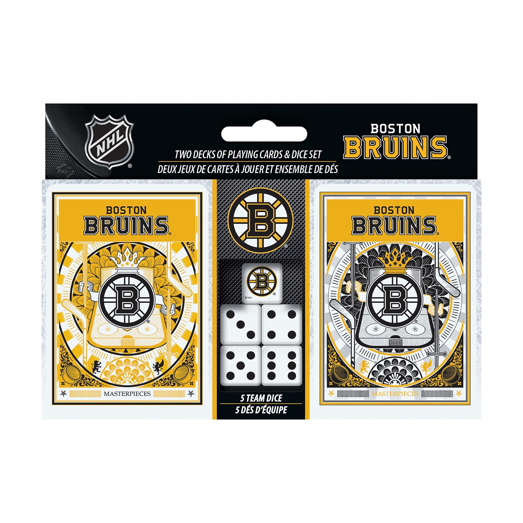 Boston Bruins 2Pk Cards/Dice Set
