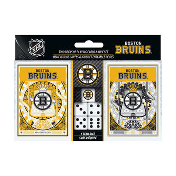 Boston Bruins 2Pk Cards/Dice Set