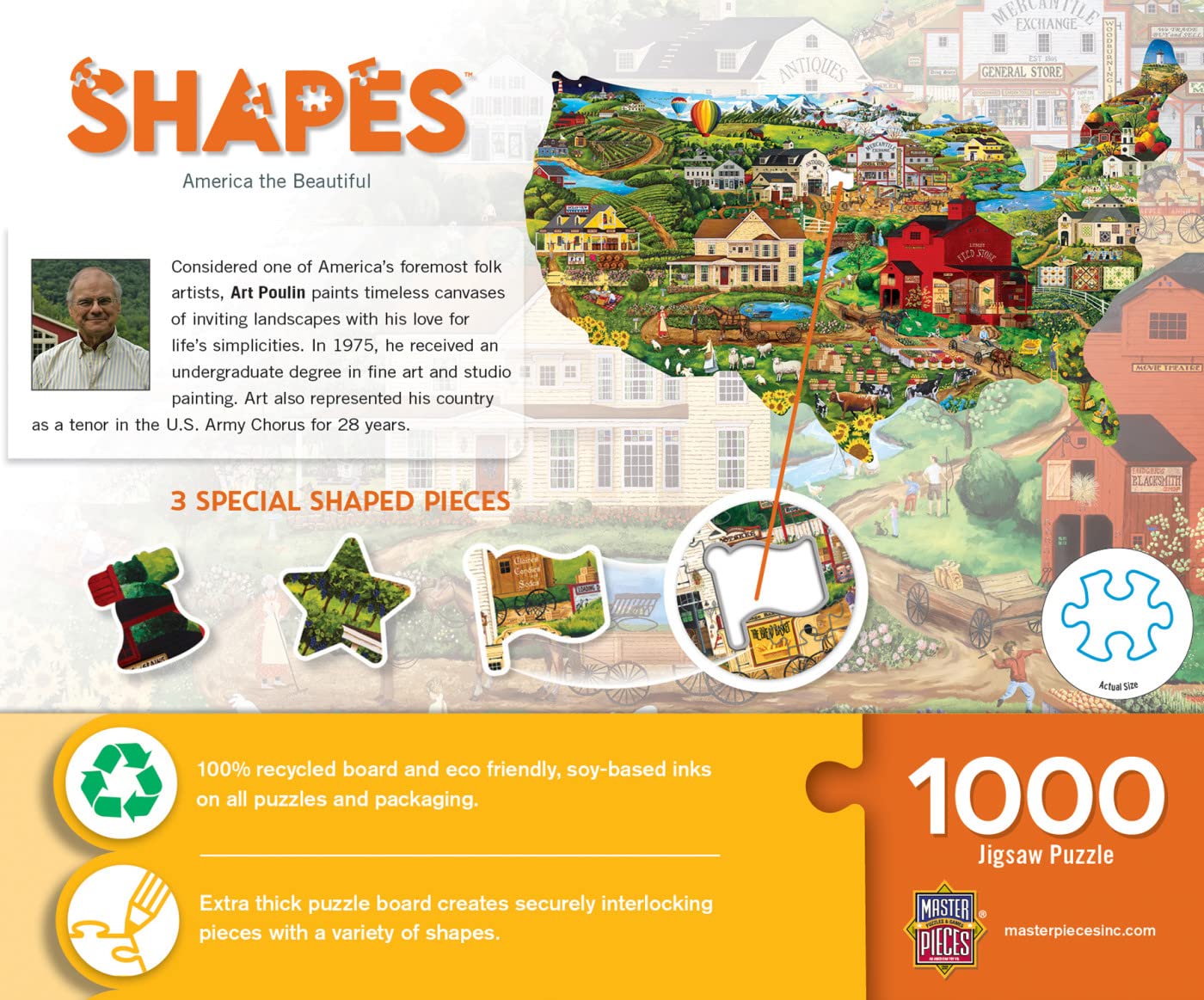 United States Shape 1000 Piece Jigsaw Puzzle