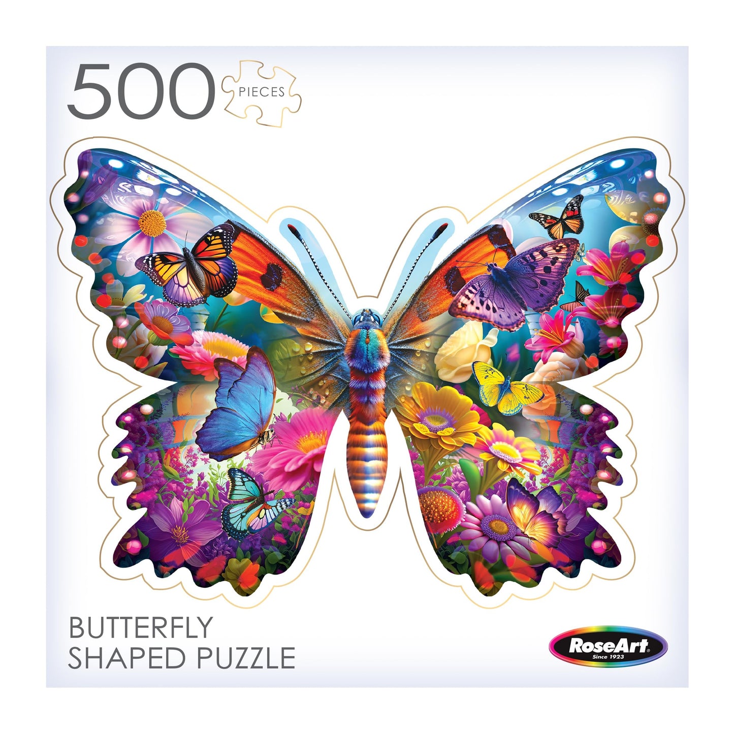 Roseart - Big Shaped - Beautiful Butterfly - 500 Piece Jigsaw Puzzle For Adults