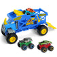 KARMOUNT Monster Trucks Hauler with 3 Mini Trucks, Blue, Plastic, Model SQ86002-1, Gift for Kids 3 Years & Up