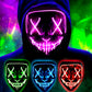 Onsucum Halloween LED Light Up Mask, Pink Scary Glowing Mask for Cosplay Costumes, Festival, Carnival Party Supplies Gifts