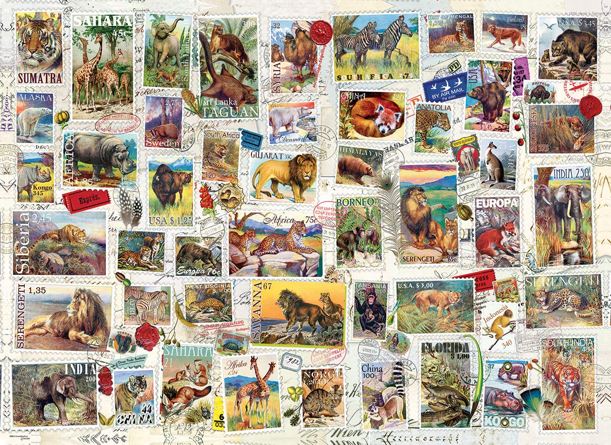 Eurographics (Eurhr Wildlife Vintage Stamps 500Piece Puzzle 500Piece Jigsaw Puzzle