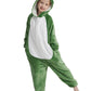 Acogna Onesie Kids Plush Animal Frog Costume One Piece Pajamas Girls Boys Teen Halloween Cosplay Sleepwear Green 8-9 Years