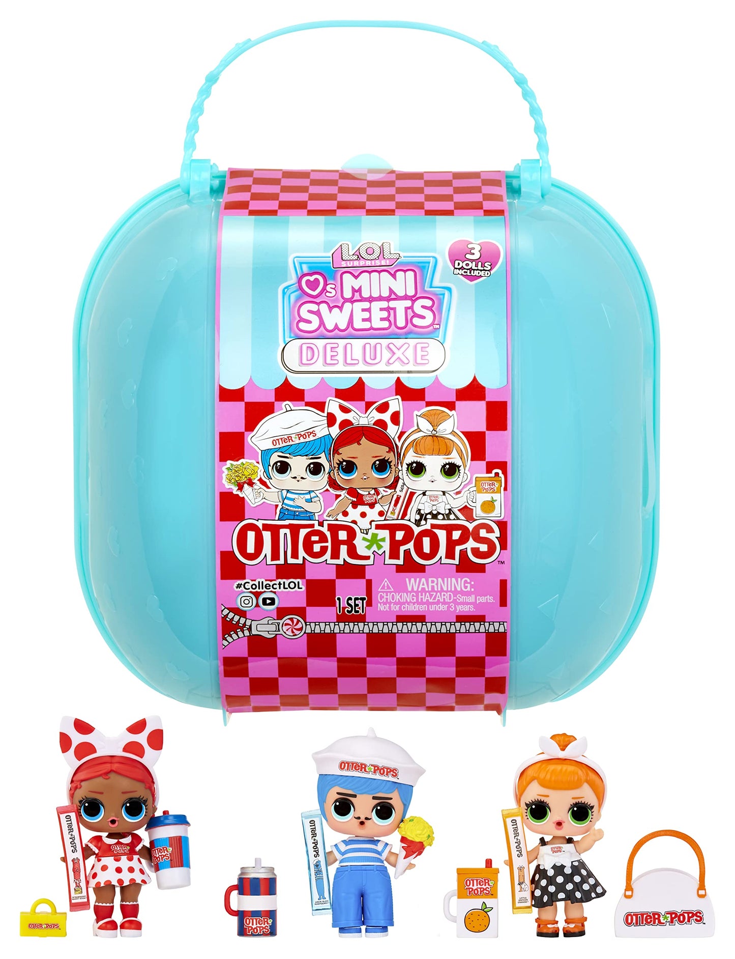 L.O.L. Surprise! Mini Sweets Otter Pops Deluxe Pack - 20+ Surprises, 3 Collectible Dolls, Multicolor, Holiday Toy for Kids Ages 4+