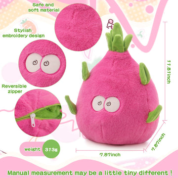 Miaodam Reversible Dragon Fruit Dinosaur Plush Toys, Zip Flip Stuffed Animals, Cute Dinosaur Plushie In A Dragon Fruit, For Baby, Boys & Girls (30Cm/11.8In)