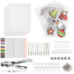 NOVWANG 198 Pieces Heat Shrink Plastic Sheet Kit Include 28 Pcs Shrinky Paper, Hole Punch, Keychains Accessories and Pencils for