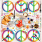 96 Pcs 60'S Hippie Party Supplies For 24 Guests Groovy Tie Dye Birthday Tableware Set Plates Napkins Retro Peace Sign Flower Party Decorations For Girls Carnival Baby Shower Party Favors