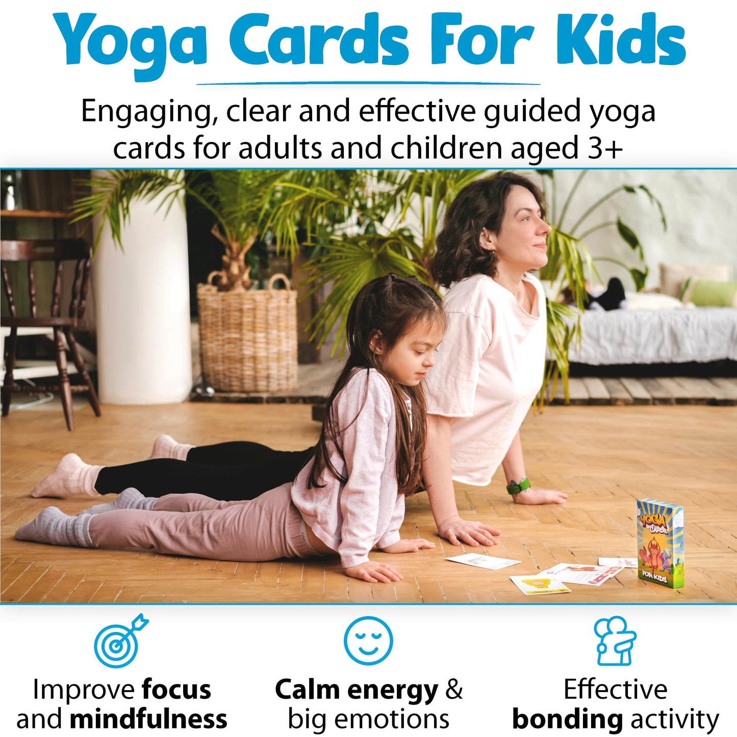 Yoga Pose and Breathing Exercise Cards for Kids - Promote Mindfulness  Meditation  and Self Care for Children - Fun Preschool Game with Easy to Read Steps - Teach Kids Mindfulness Tools Through Yoga