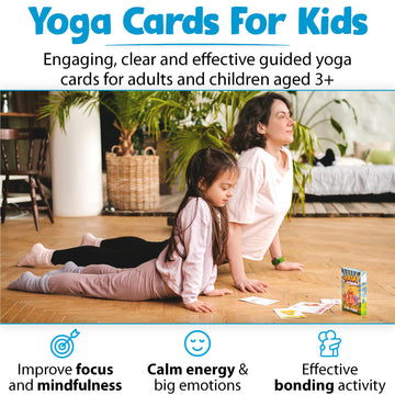 Yoga Pose and Breathing Exercise Cards for Kids - Promote Mindfulness  Meditation  and Self Care for Children - Fun Preschool Game with Easy to Read Steps - Teach Kids Mindfulness Tools Through Yoga
