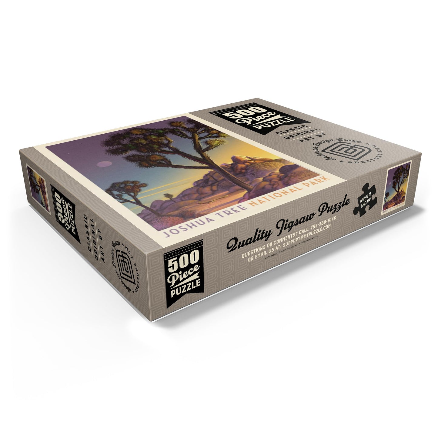 Mypuzzle Joshua Tree National Park: Into The Evening, Vintage Poster - Premium 500 Piece Jigsaw Puzzle For Adults