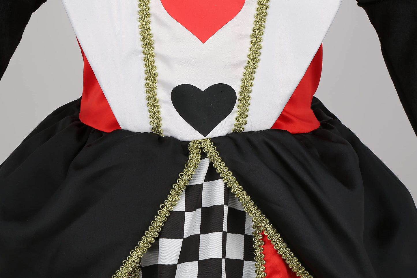 Lmyove Girls Queen Of Hearts Costume Kids, Red Heart Queen Fairytale Outfit For Girls, Halloween Costume Dress Up Cosplay