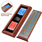 Elongdi Wooden Cribbage Board Game Set With Large Storage Area,9 Metal Pegs & 2 Playing Cards Continuous Solid Wood 3 Track Board Travel Portable Cards Games For Adults Family