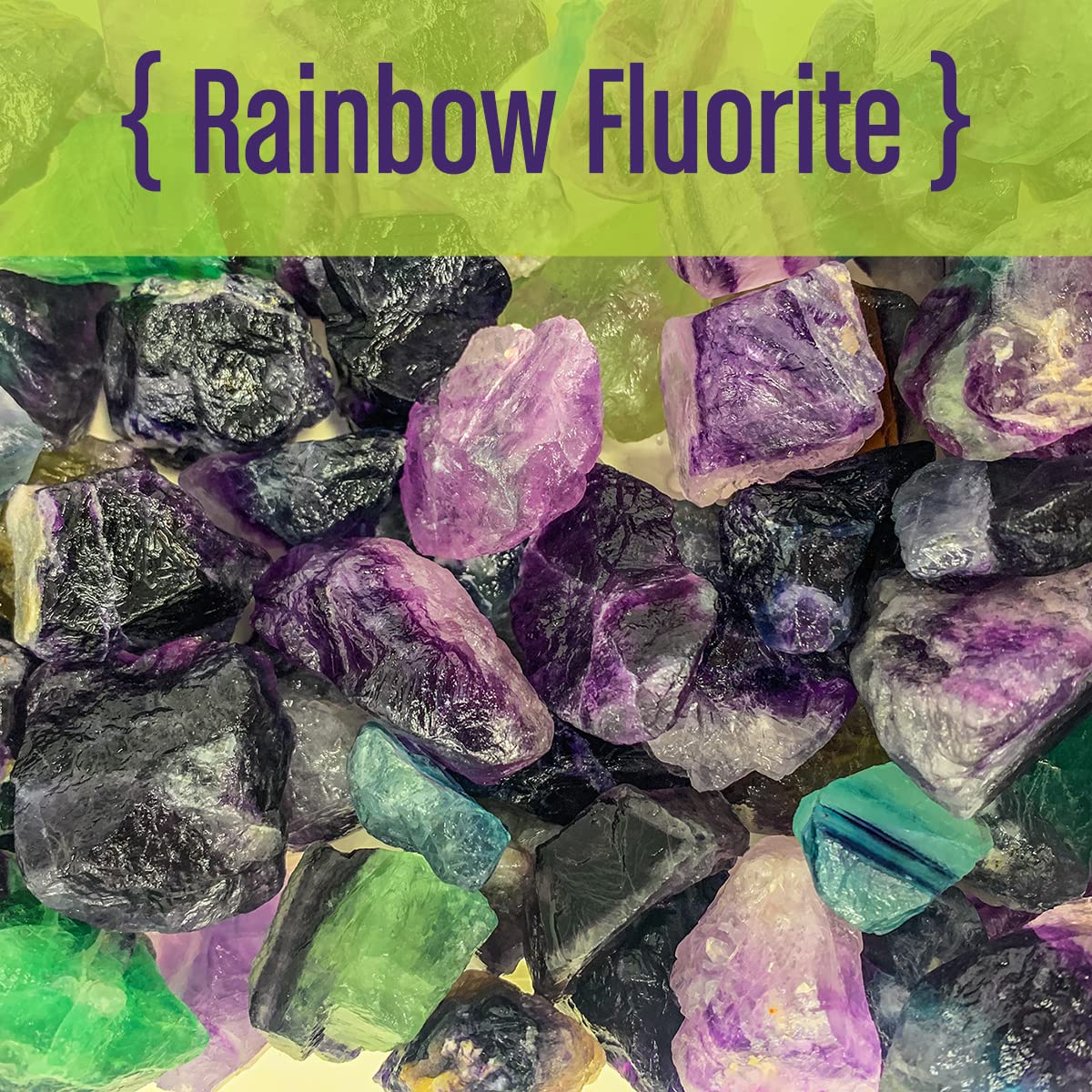 Wirejewelry Rainbow Fluorite Rock Tumbler Refill Kit - 1.5 Lbs. of Rainbow Fluorite Stone Mix and 1 Batch of 4 Step Abrasive Gri
