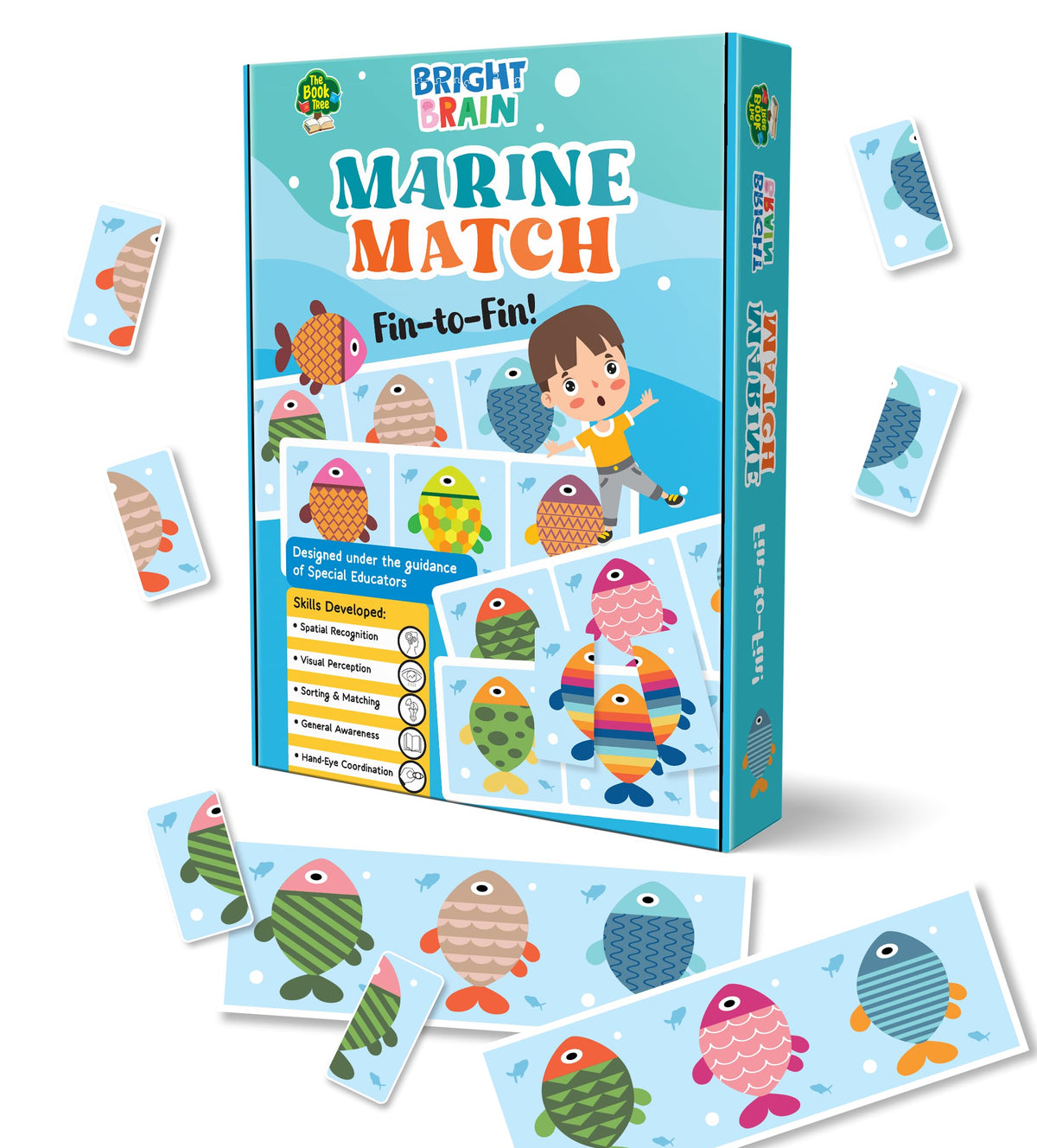 Bright Brain Marine Match Fish Puzzle Game | Fish Matching Sorting Toy for Kids Ages 3+ | Educational Gift for Boys & Girls | Sp