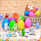 12-Pack 3.8'' Jumbo Prefilled Easter Eggs With Transformable Bunny Unicorn & Frog Fidget Spinners Easter Basket Essential Pop An