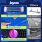 JoyCat LED Inflatable Pool Floats Set,125 Inch Volleyball Net & Basketball Hoop,Floating Swimming Pool Games Beach Toys for Kids