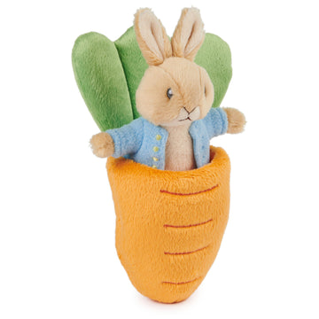 Gund Beatrix Potter 2-In-1 Peter Rabbit With Carrot Plush Playset, Bunny Stuffed Animal For Ages 1 And Up, Orange/Blue, 7