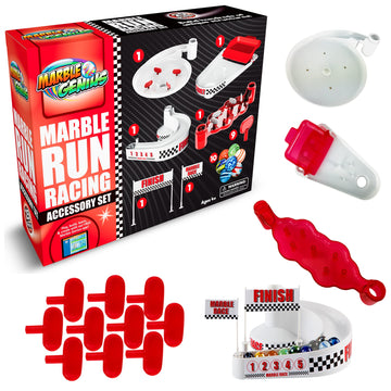 Marble Genius Marble Racing Booster Set - 10 Pieces Total (Marbles Not Included), Construction Building Blocks Toys For Ages 3 And Above, With Instruction App Access, Add-On Set