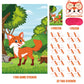 Hxezoc Pin The Tail On The Fox Party Game With 32 Tails Large Forest Farm Fox Games Poster For Kids Animal Birthday Party Favors Carnival Party Supplies
