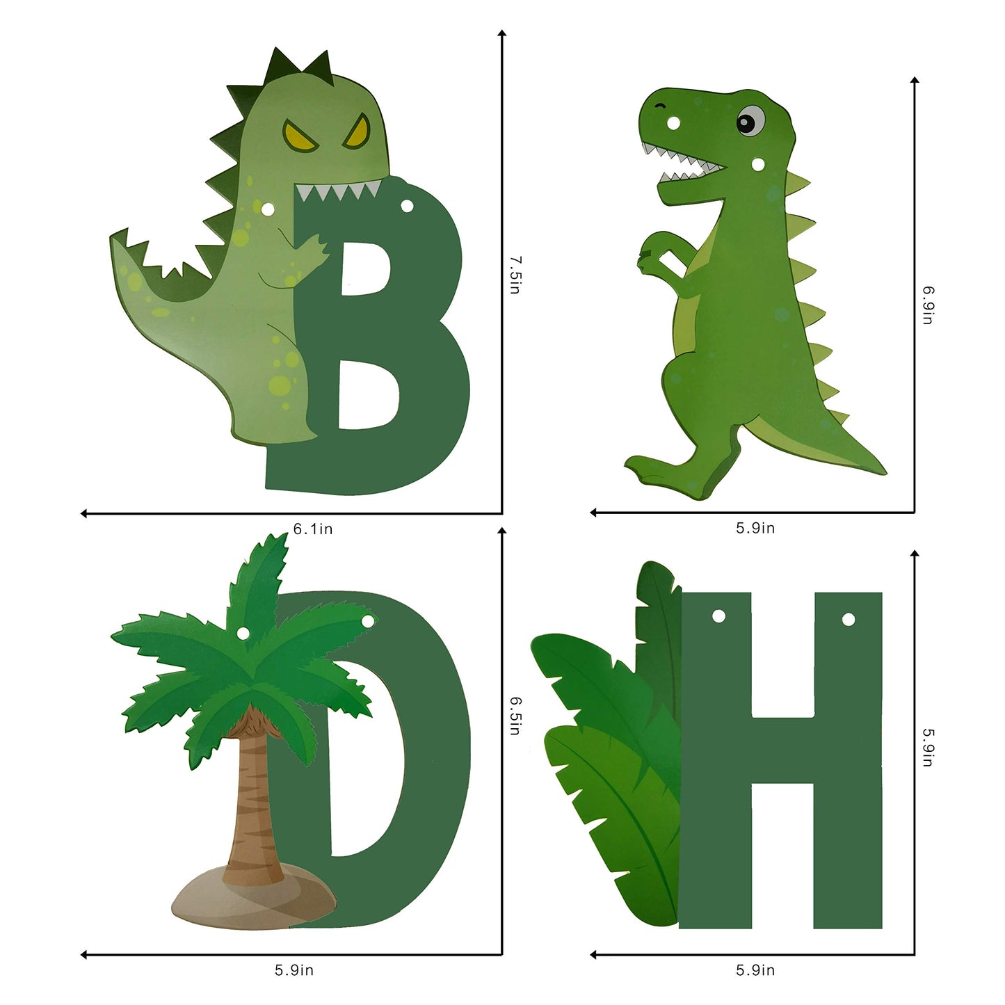 Tmppdeco Dinosaur Birthday Banner And Balloons Kit - Dinosaur Happy Birthday Sign, Dinosaur Theme Party Banners