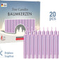 BRUBAKER Tree Candles - Pack of 20 - Purple - 3 x  Inches - Made in Europe - Christmas Wax Candles for Pyramids, Carousels & Chi